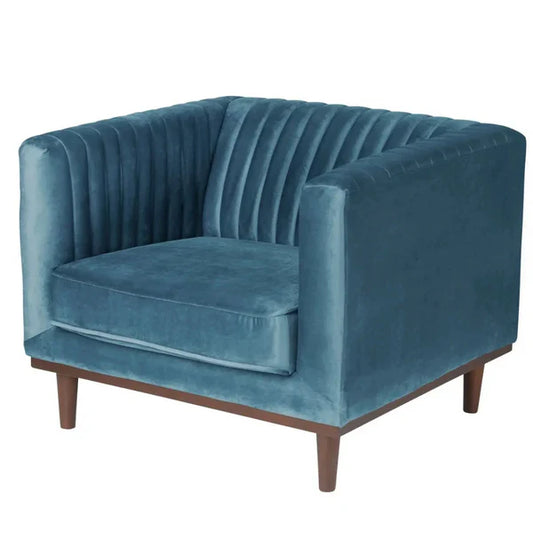Fauteuil en velours bleu - Dante