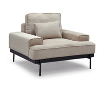 Fauteuil velours côtelé beige - Yoko