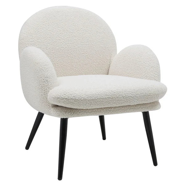 Fauteuil tissu bouclette blanc - Oreo