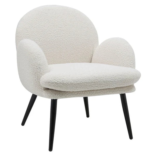 Fauteuil tissu bouclette blanc - Oreo