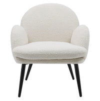 Fauteuil tissu bouclette blanc - Oreo