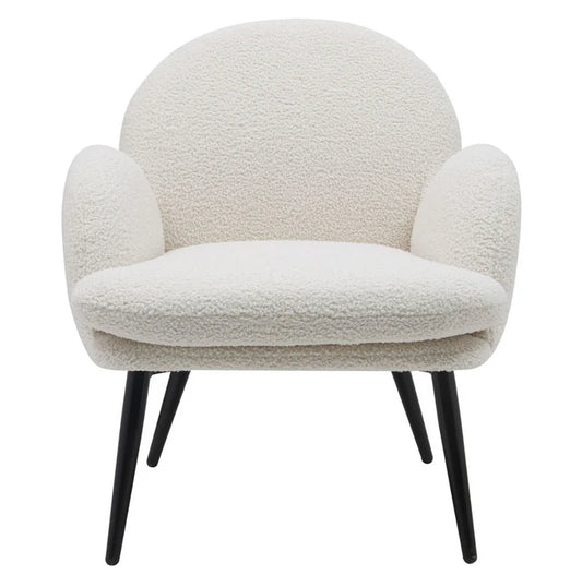 Fauteuil tissu bouclette blanc - Oreo