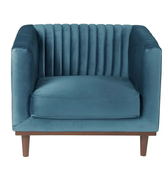 Fauteuil en velours bleu - Dante