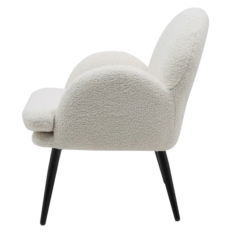 Fauteuil tissu bouclette blanc - Oreo