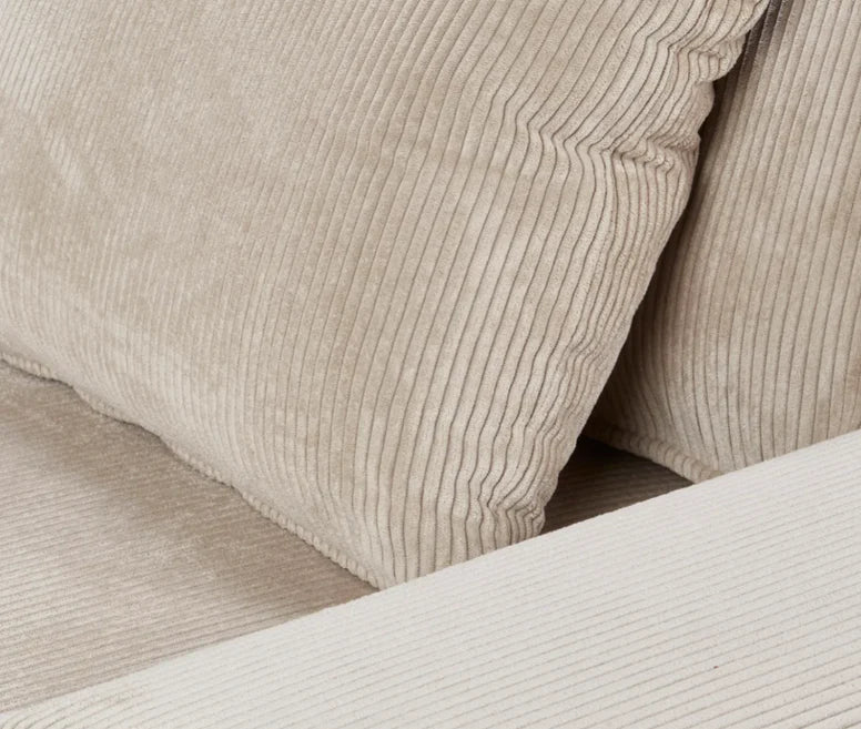 Fauteuil velours côtelé beige - Yoko