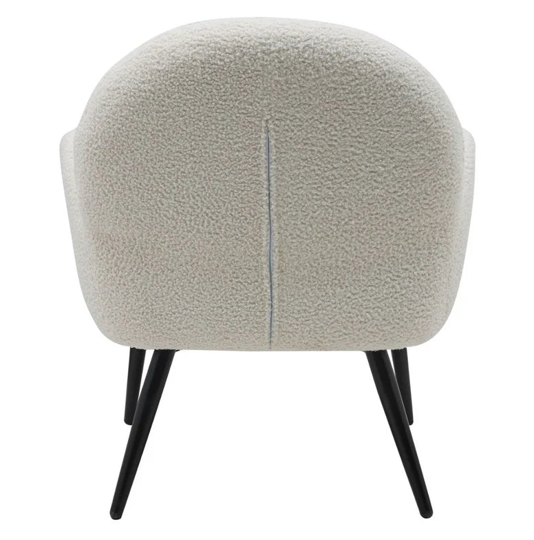 Fauteuil tissu bouclette blanc - Oreo